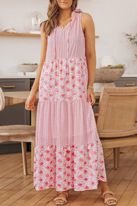 Pink Print Maxi Dress