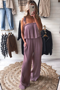 Pleated Wide Leg Jumpsuit