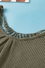 Load image into Gallery viewer, Moss Green Guipure Lace Patch Textured T-shirt
