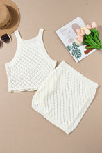 Load image into Gallery viewer, White Hollowed Crochet Cropped 2 Piece Beach Dress
