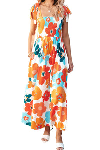 Orange Floral Maxi Dress