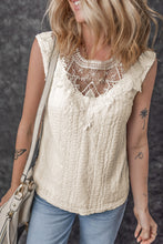 Load image into Gallery viewer, Apricot Guipure Lace Crochet Keyhole Back Tank Top
