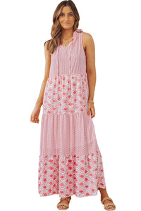 Pink Print Maxi Dress