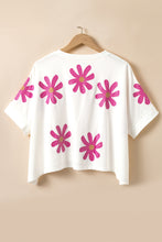 Load image into Gallery viewer, White Daisy Flower Printed Casual T Shirt
