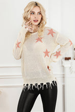 Load image into Gallery viewer, Raw Hem Star Sweater
