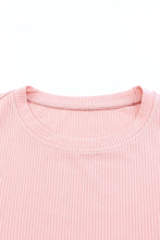 Load image into Gallery viewer, Pink Dot Mesh Ruffle Knit Top
