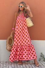 Load image into Gallery viewer, Red Geometric Print Maxi Dress
