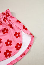 Load image into Gallery viewer, Rose Floral Print Crop Tee and Shorts Lounge Set
