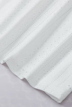 Load image into Gallery viewer, White Sheer Lace Short Sleeves Eyelet Embroidered Tee
