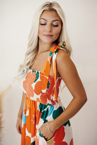 Orange Floral Maxi Dress