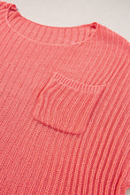 Load image into Gallery viewer, Salmon Loose Knit Tee with Slits
