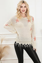 Load image into Gallery viewer, Raw Hem Star Sweater
