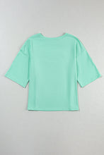 Load image into Gallery viewer, Moonlight Jade Colorblock Star Patched Half Sleeve Oversized Tee
