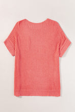 Load image into Gallery viewer, Salmon Loose Knit Tee with Slits
