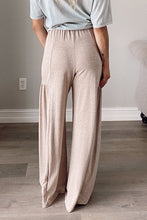 Load image into Gallery viewer, Khaki Drawstring Pleated Wide Leg Pants
