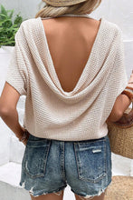 Load image into Gallery viewer, Apricot Draped Open Back Textured Tee
