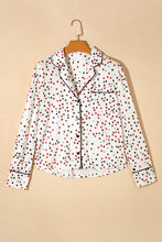 Load image into Gallery viewer, White Contrast Pipping Star Long Sleeve and Pants Pajamas Set
