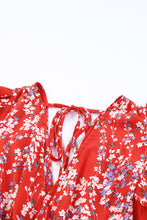 Load image into Gallery viewer, Red Floral Ruffled Crop Top and Maxi Skirt Set
