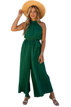 Load image into Gallery viewer, Green Open Back Pleated Jumpsuit
