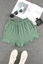 Load image into Gallery viewer, Green High Waist Pocketed Ruffle Shorts
