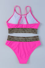 Load image into Gallery viewer, Rose Leopard Mesh Trim 2pcs Bikini Swimsuit
