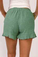 Load image into Gallery viewer, Green High Waist Pocketed Ruffle Shorts
