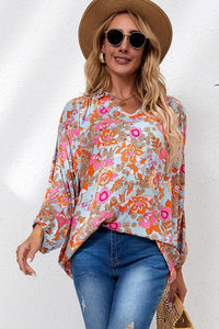 Floral Print Loose Fit Blouse