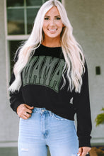 Load image into Gallery viewer, Black Mama Varsity Crew Neck Sweatshirt
