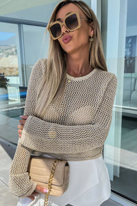 Khaki Knit Long Sleeve Top