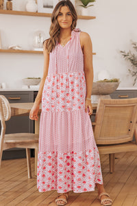 Pink Print Maxi Dress