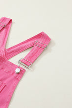 Load image into Gallery viewer, Pink Distressed Denim Overall
