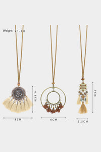 Tasseled Pendant Necklace Set