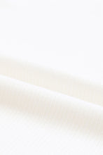 Load image into Gallery viewer, White Dotty Mesh Ruffle Sleeve Ribbed Knit Top
