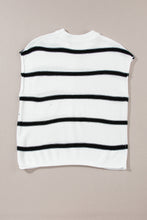 Load image into Gallery viewer, White Striped Batwing Sleeve Sweater Tee
