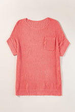 Load image into Gallery viewer, Salmon Loose Knit Tee with Slits
