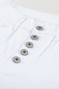 White Button down Denim Jeans