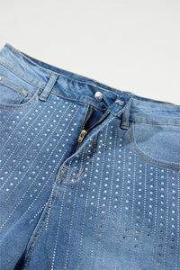 Rhinestone Embellished Denim Shorts