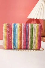 Load image into Gallery viewer, Multicolour Bohemian Woven Gold Chain Shoulder Bag
