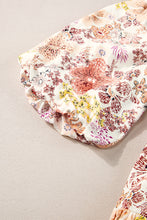 Load image into Gallery viewer, Khaki Floral Short Sleeve Square Neck Mini Dress
