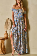 Load image into Gallery viewer, Paisley Print Off Shoulder Maxi Dress
