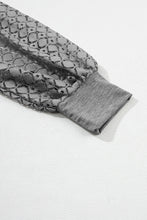 Load image into Gallery viewer, Gray Contrast Lace Raglan Sleeve Plicated Knit Top
