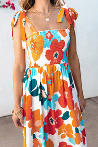 Orange Floral Maxi Dress