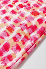 Load image into Gallery viewer, Pink Abstract Print Frilly Neck Sleeveless Mini Dress
