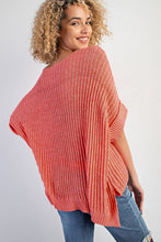 Load image into Gallery viewer, Salmon Loose Knit Tee with Slits
