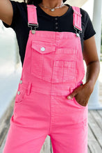 Load image into Gallery viewer, Pink Distressed Denim Overall
