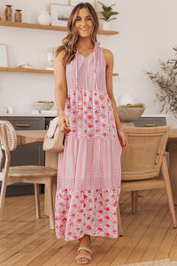 Pink Print Maxi Dress