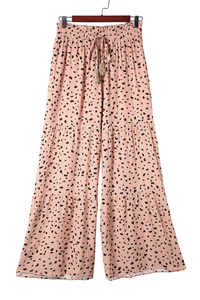 Spotted Print Wide Leg Pants