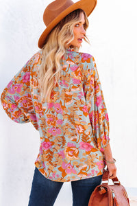 Floral Print Loose Fit Blouse