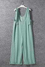 Load image into Gallery viewer, Moonlight Jade Corded Tie Straps V Neck Wide Leg Jumpsuit
