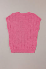 Load image into Gallery viewer, Pink Woven Design Knit Sweater
